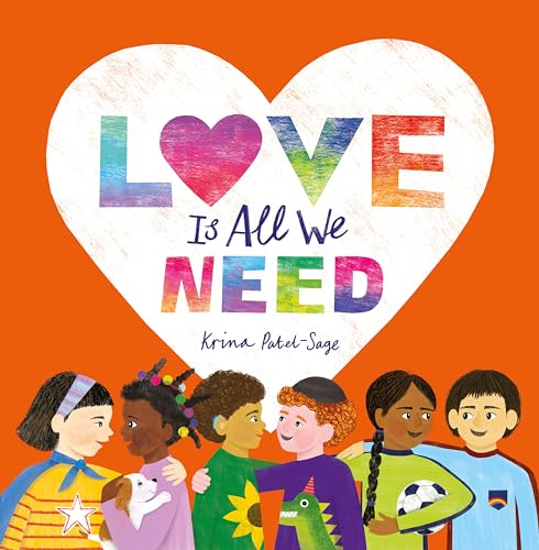 Book cover with colorful "LOVE" text and diverse children smiling.