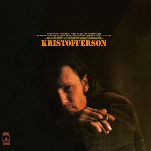 Kris Kristofferson album cover with a portrait of the singer in orange tones.