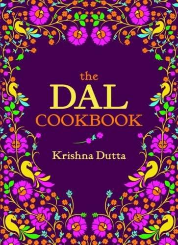 “The Dal Cookbook” cover with floral and bird designs on purple background.
