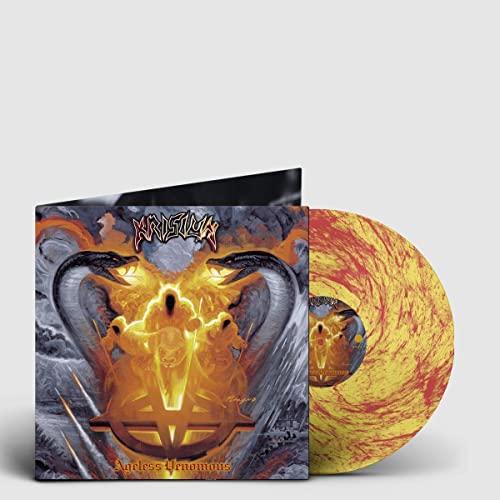 Krisiun "Ageless Venomous" vinyl record with skull and snake cover art.