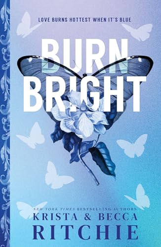 Book cover with butterfly, flower, and blue gradient background.