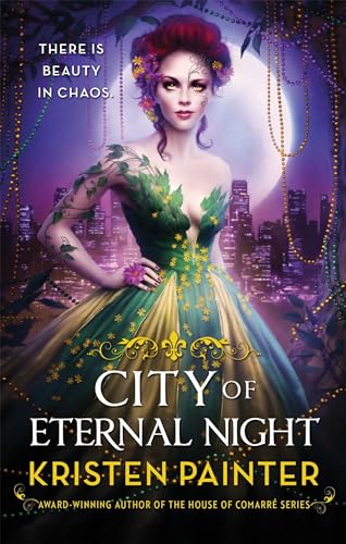 Book cover featuring a woman in a green gown against a city skyline.