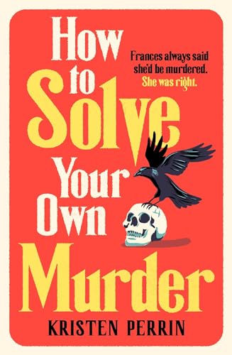Book cover: skull with raven, bold yellow text on red background.