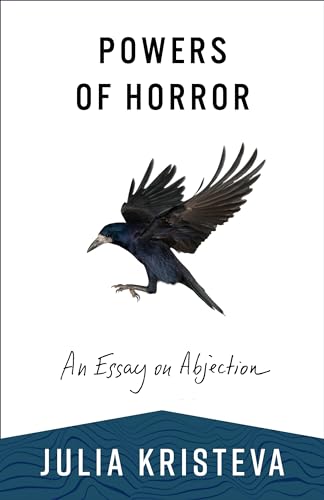 Book cover for Powers of Horror by Julia Kristeva featuring a flying black crow.