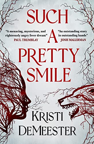 Book cover: "Such a Pretty Smile" with red text and branching imagery.