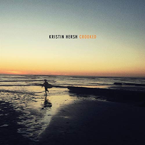 Album cover for Kristin Hersh’s “Crooked” featuring a beach at sunset.