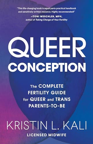 Book cover for Queer Conception by Kristin L. Kali with purple and blue background.