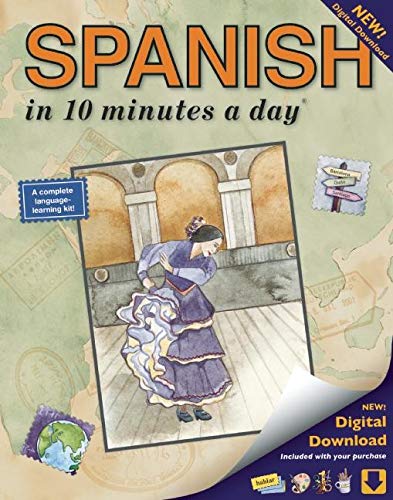 Spanish language course cover with a flamenco dancer illustration.
