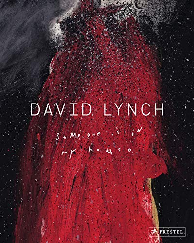 Book cover with abstract red paint strokes on black background and white text.