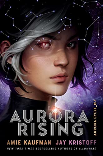 Book cover featuring a young person with a glowing red eye against a galaxy.