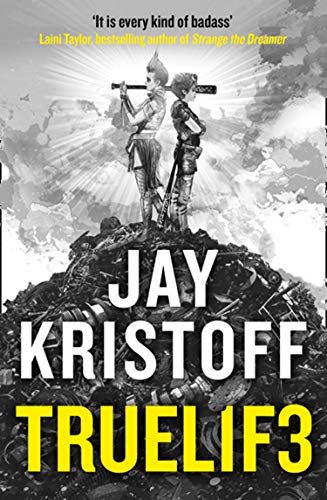 Book cover featuring two figures standing on a pile of wreckage.