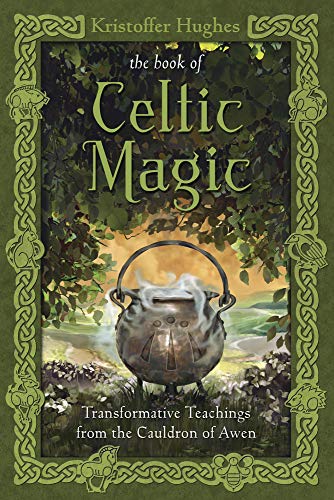 Book cover featuring a steaming cauldron in a landscape with a Celtic knotwork border.
