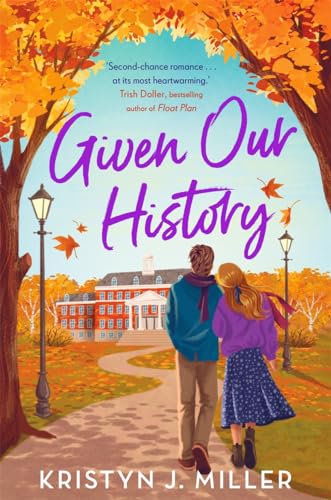 Book cover with a couple walking towards a large house in autumn.