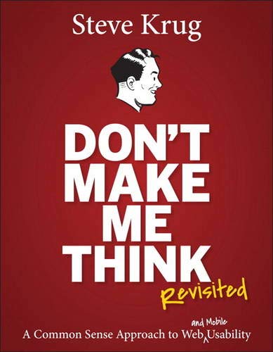 Book cover for Don't Make Me Think, Revisited by Steve Krug on red background.