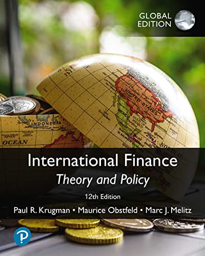 Textbook cover featuring a globe and coins with the title International Finance Theory and Policy.