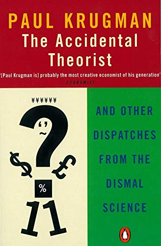 Book cover for The Accidental Theorist by Paul Krugman featuring a question mark figure.