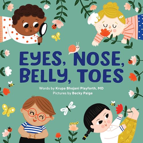 Book cover with illustrated children and text: "Eyes, Nose, Belly, Toes.