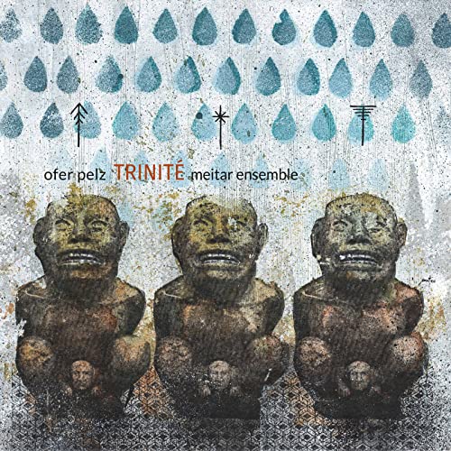 CD cover: three stone faces with a blue raindrop background.