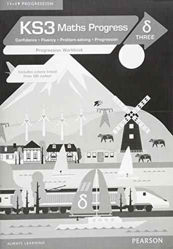 KS3 Maths Progress Delta 3 workbook cover with landscape illustration.