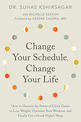 Book cover titled Change Your Schedule, Change Your Life with a circular moon phase design.