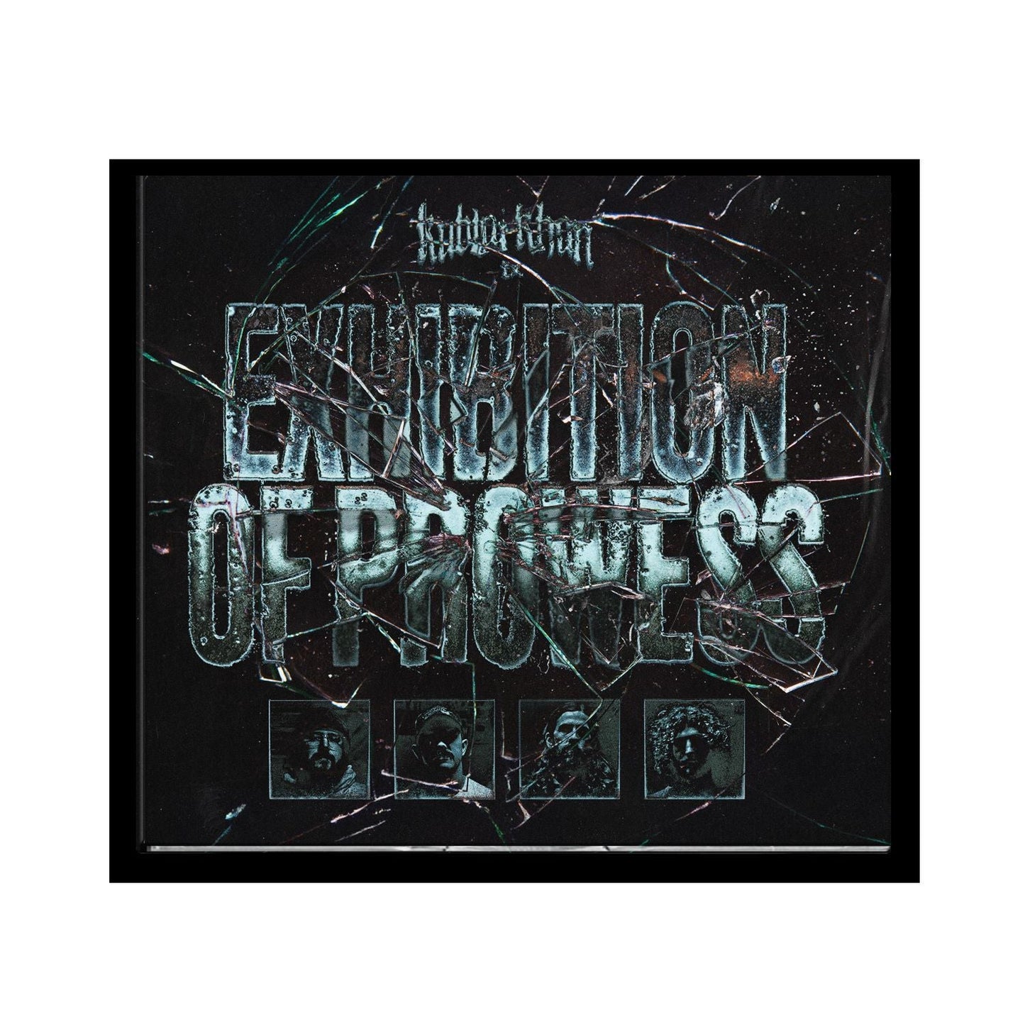 CD cover for Kublai Khan TX's "Exhibition of Prowess", dark and fractured.