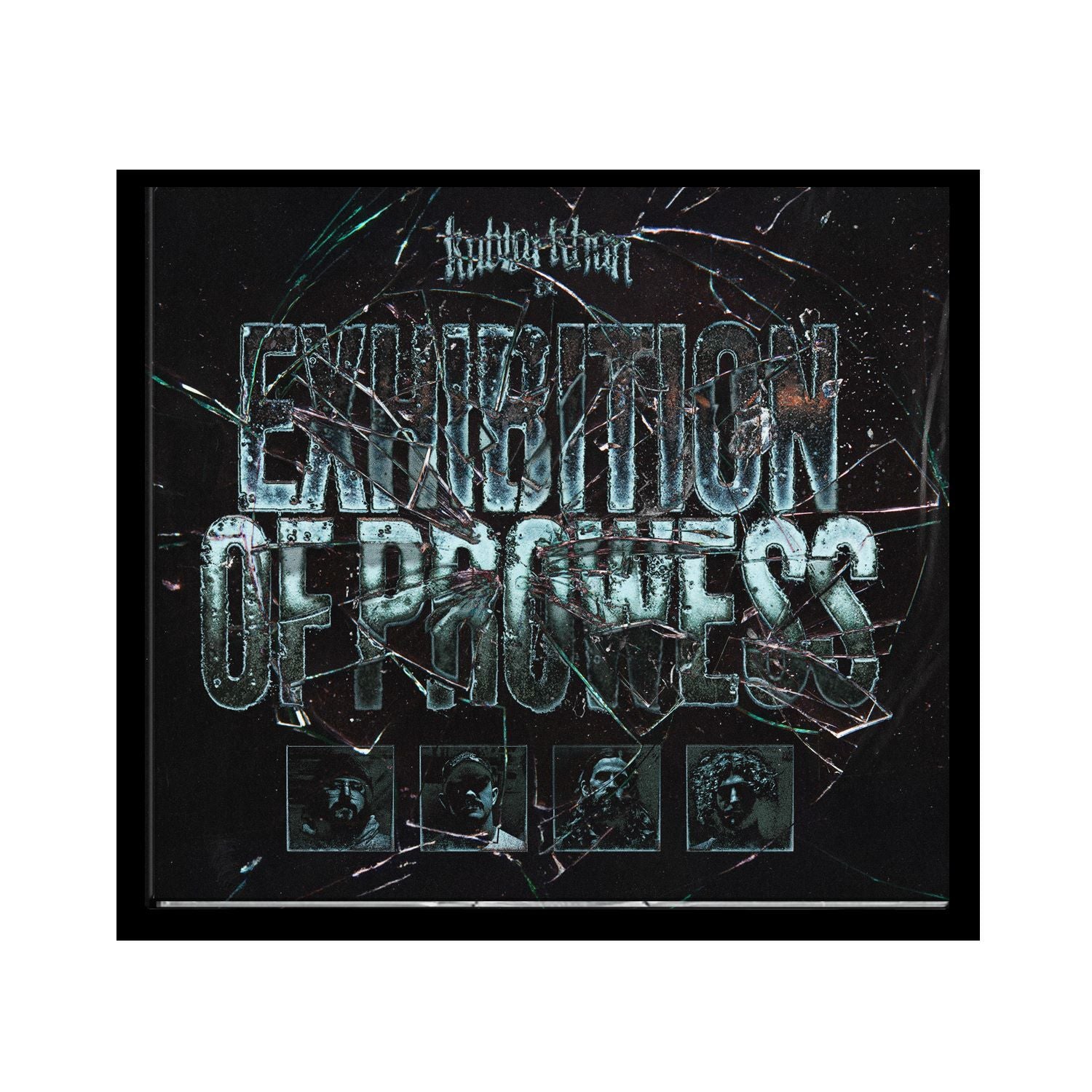 CD cover for Kublai Khan TX's "Exhibition of Prowess", dark and fractured.