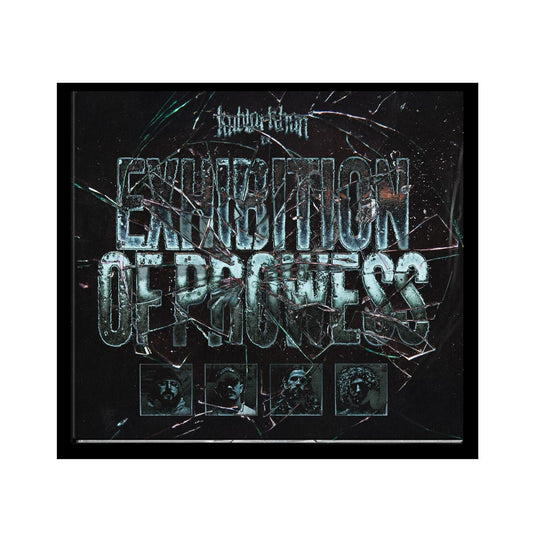 CD cover for Kublai Khan TX's "Exhibition of Prowess", dark and fractured.
