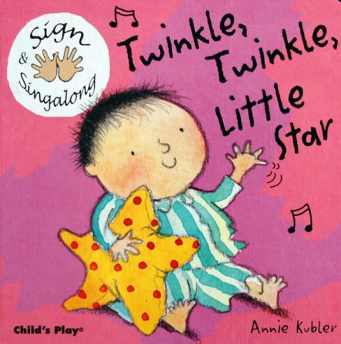 A child in striped pajamas holds a yellow star on a pink background.