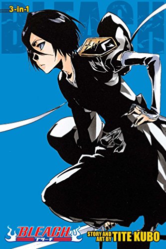 Bleach 3-in-1 manga volume 18 cover featuring Rukia Kuchiki on a blue background.