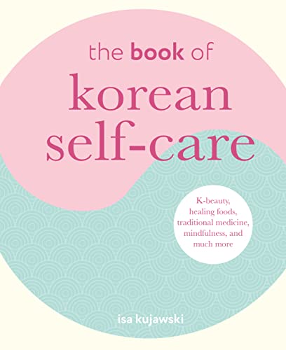 Book cover with pink and teal yin-yang design, title “The Book of Korean Self-Care.”