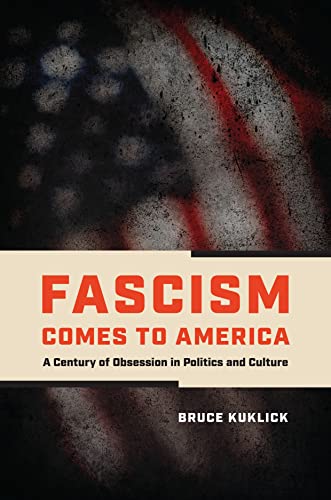 Book cover: "Fascism Comes to America" with distressed American flag background.