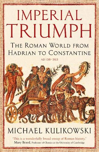 Book cover: “Imperial Triumph” depicting Roman figures and animals in a fresco.