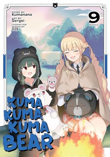 Manga cover featuring two girls and bear-themed characters around a campfire.