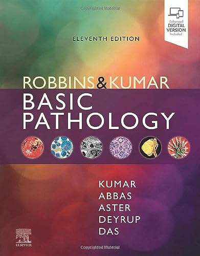 Cover of "Robbins & Kumar Basic Pathology" textbook, eleventh edition.