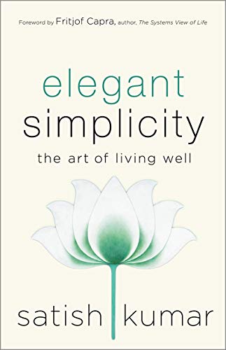 Book cover: "Elegant Simplicity" with a white lotus flower illustration.
