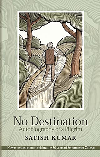 Book cover illustration of a person walking along a path between trees.