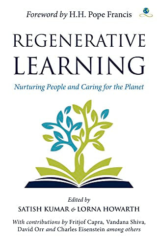 Book cover: “Regenerative Learning” with tree and open book illustration.
