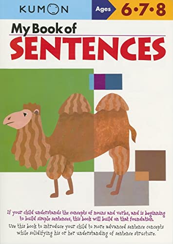 Kumon My Book of Sentences cover featuring a brown camel illustration.