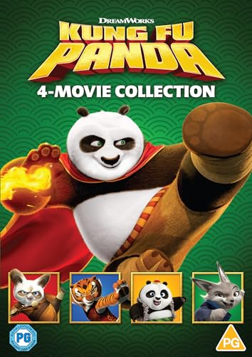 Kung Fu Panda 4 DVD cover featuring Po and smaller character portraits.