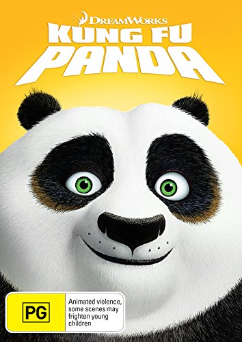 Kung Fu Panda DVD cover featuring a large panda face.