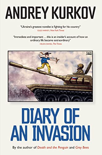 Book cover showing a child with a slingshot standing on a Russian tank.