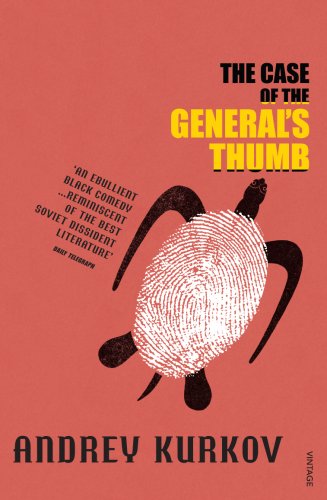 Book cover: tortoise silhouette with a fingerprint pattern, red background.