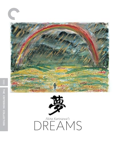 Blu-ray cover art for Akira Kurosawa's Dreams featuring a rainbow over a field.