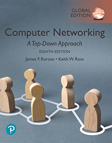 Textbook cover for "Computer Networking," eighth edition, with wooden figures.