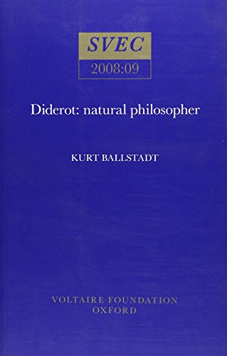 Blue book cover with white text: "Diderot: natural philosopher" and author's name.