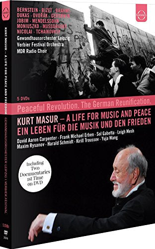 DVD cover featuring conductor Kurt Masur and a protest scene.