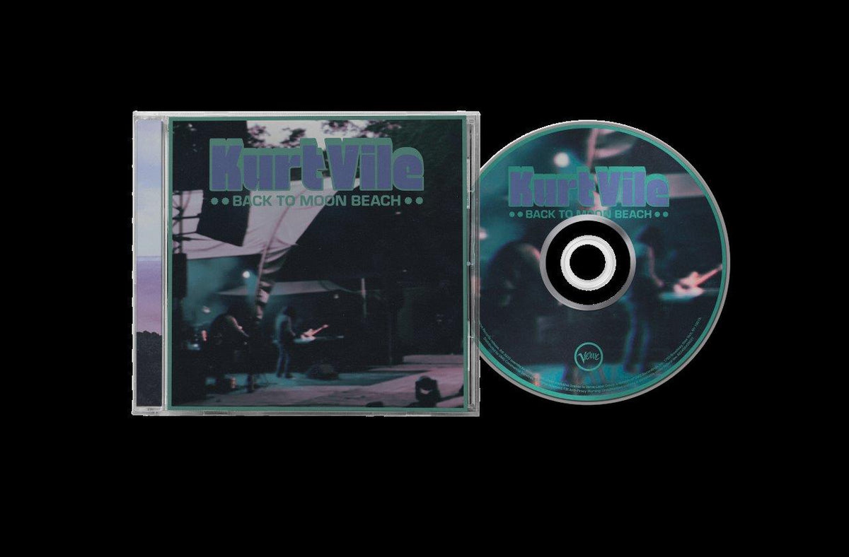 Kurt Vile "Back to Moon Beach" CD case and disc with band image.