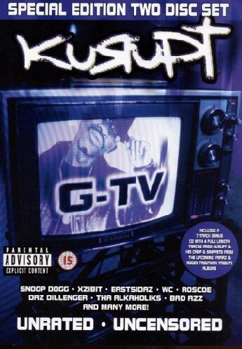 CD cover for Kurupt’s “G-TV” featuring a television with a rapper’s image.
