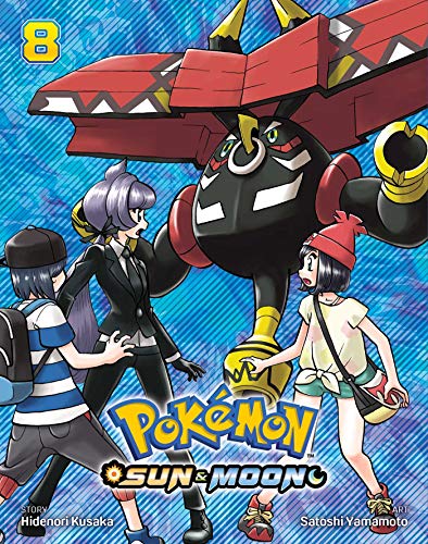 Pokémon Sun & Moon Volume 8 cover featuring Tapu Koko and characters.