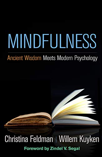 Book cover for "Mindfulness" with an open book and blue text.